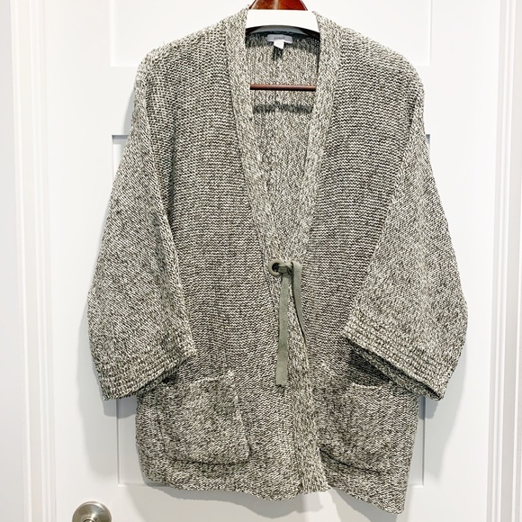 Pure Jill Kimono Sleeve Tie Front Cardigan Sweater